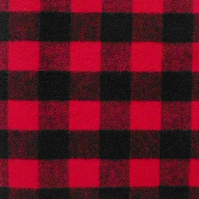 Buffalo Plaid Red and Black - Large Square Plaid Flannel 100% Cotton Fabric