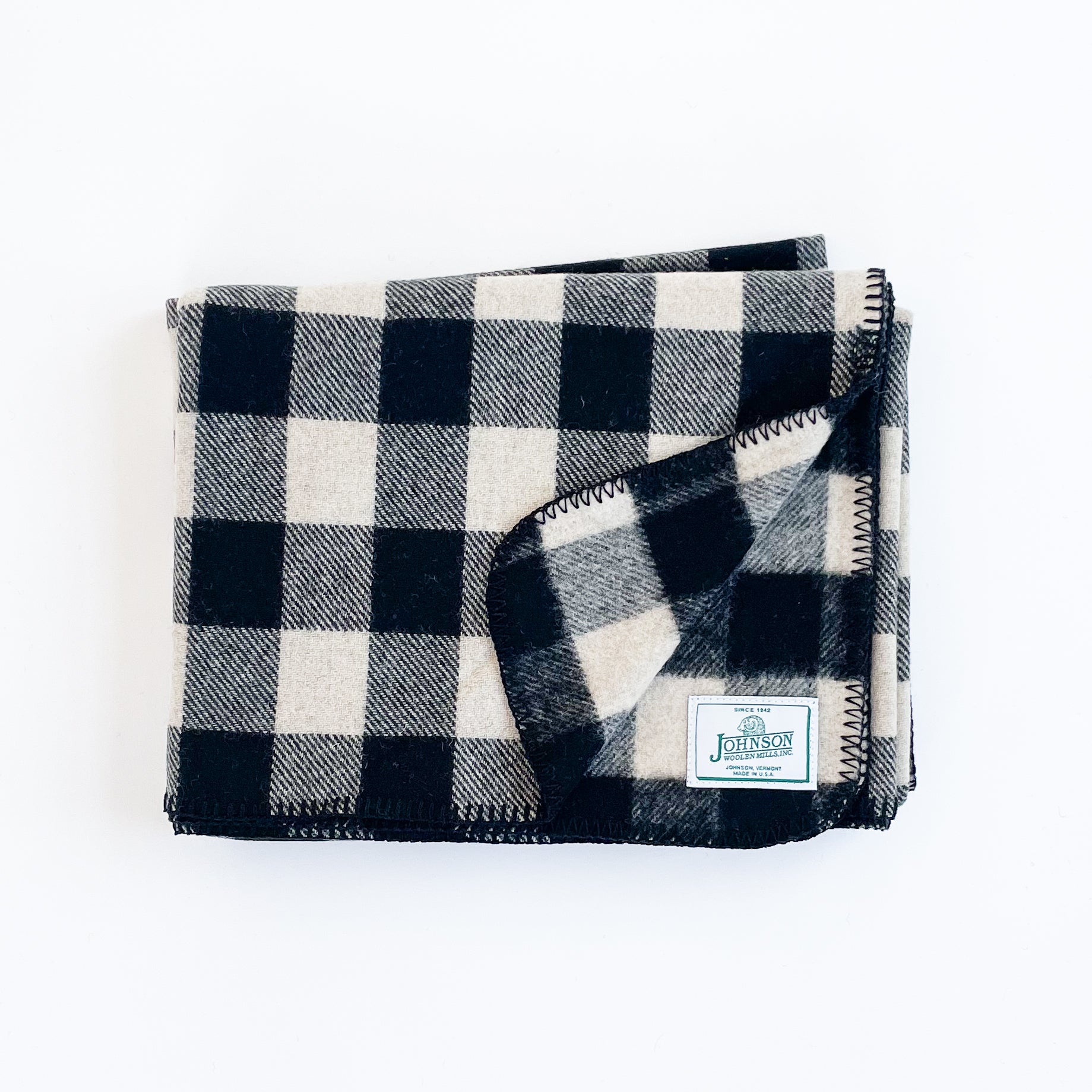 Norris Wool Throw Black White Buffalo Check