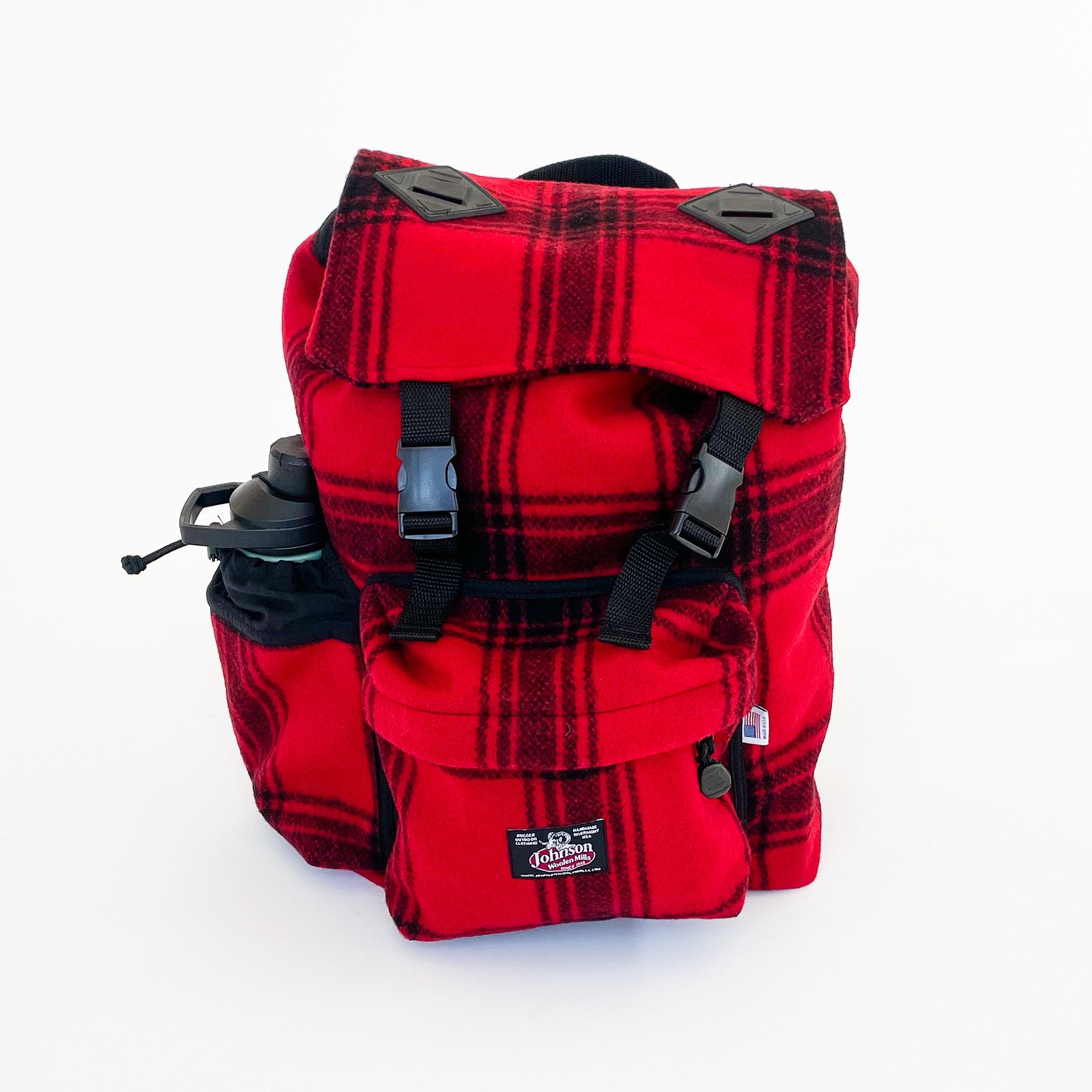 Day Pack - Bright Red Muted Plaid – Johnson Woolen Mills