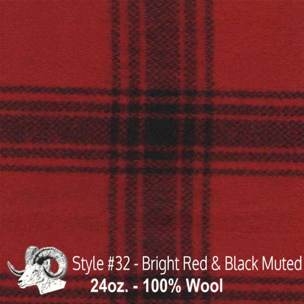 Dark Red Plaid Wool Fabric
