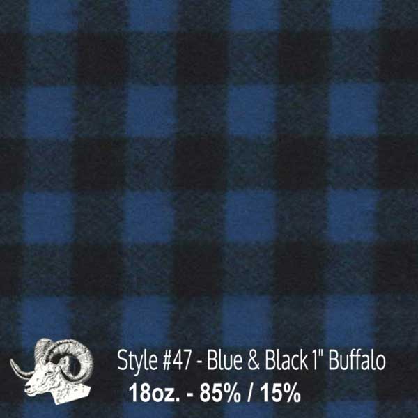Wool Fabric By The Yard - 47 - Blue & Black 2 Buffalo – Johnson Woolen  Mills