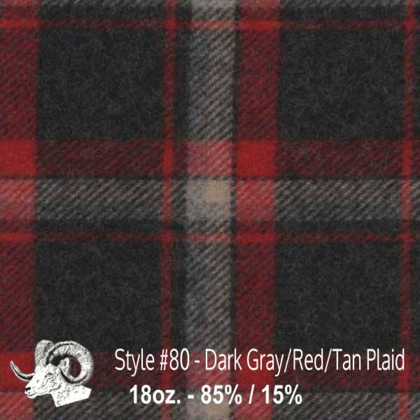 Dark Red Plaid Wool Fabric