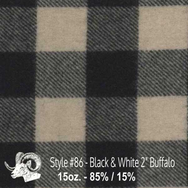 Wool Fabric By The Yard - 51 - Green, White, & Black 1 Buffalo