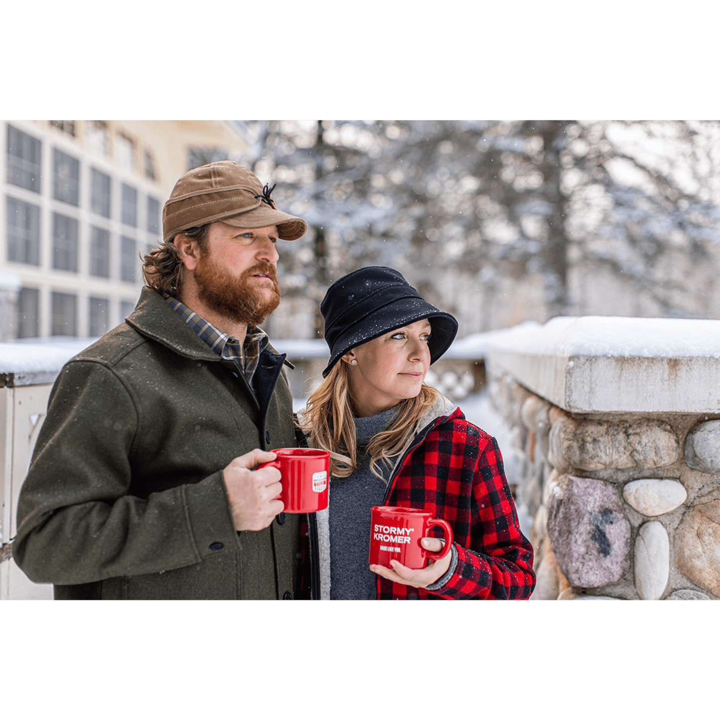 Stormy Kromer Insulated Waxed Cotton Cap on model