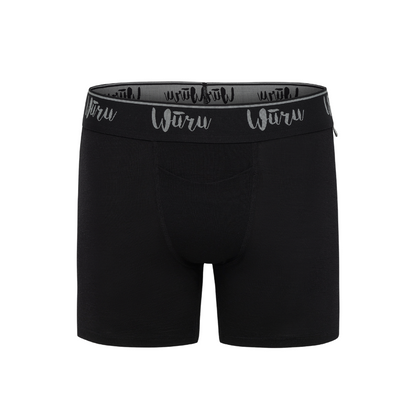 Wuru Men's 100% Merino Wool Boxer Brief Black