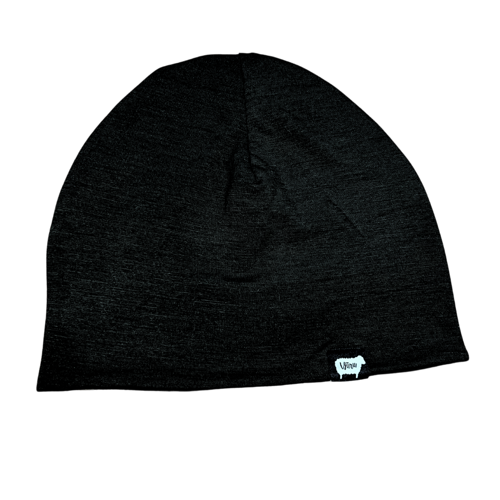 100% Merino Wool Beanie Black