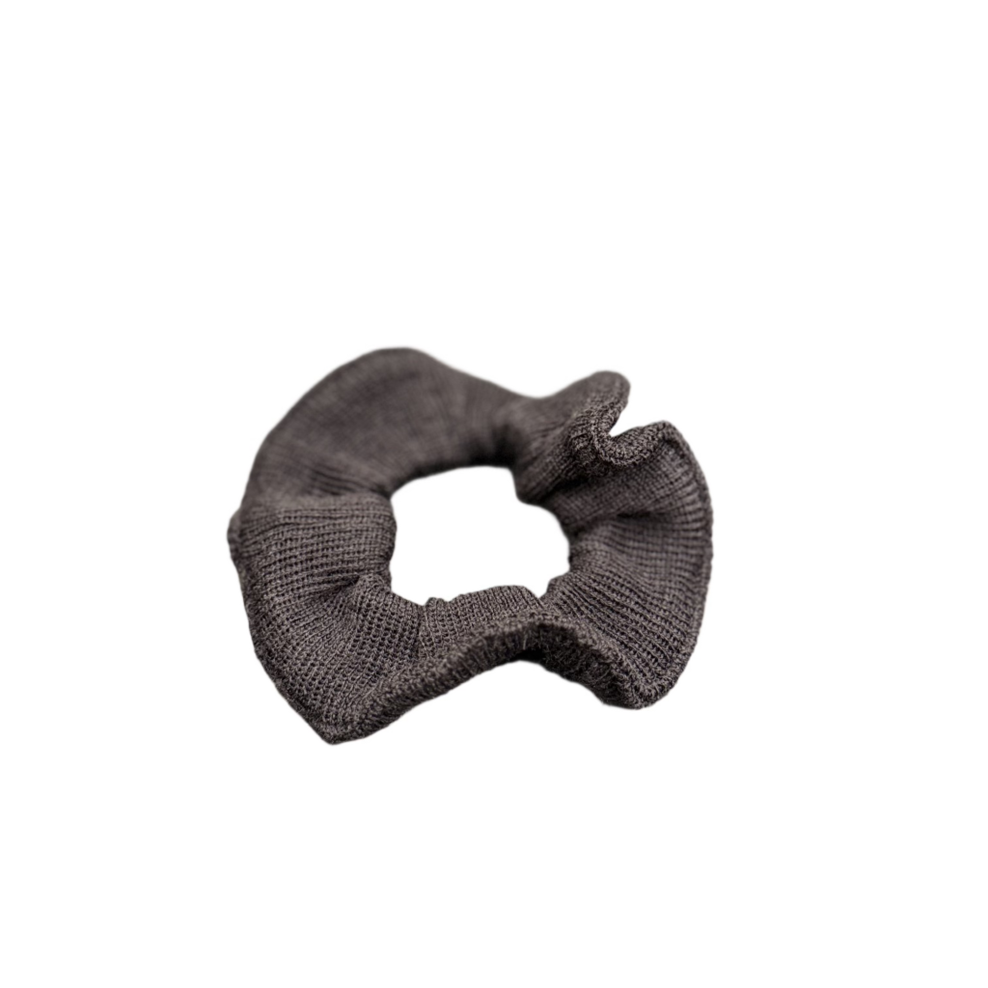 Black Merino Wool Scrunchie