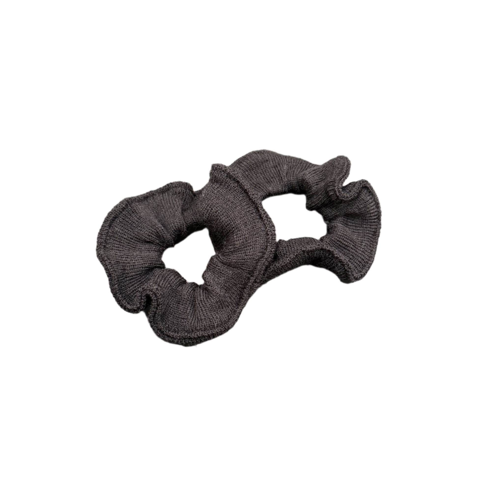 Black Merino Wool Scrunchies