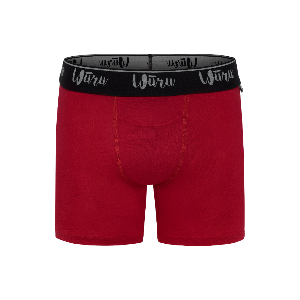 Men's 100% Merino Wool Boxer Brief Chili Pepper Red