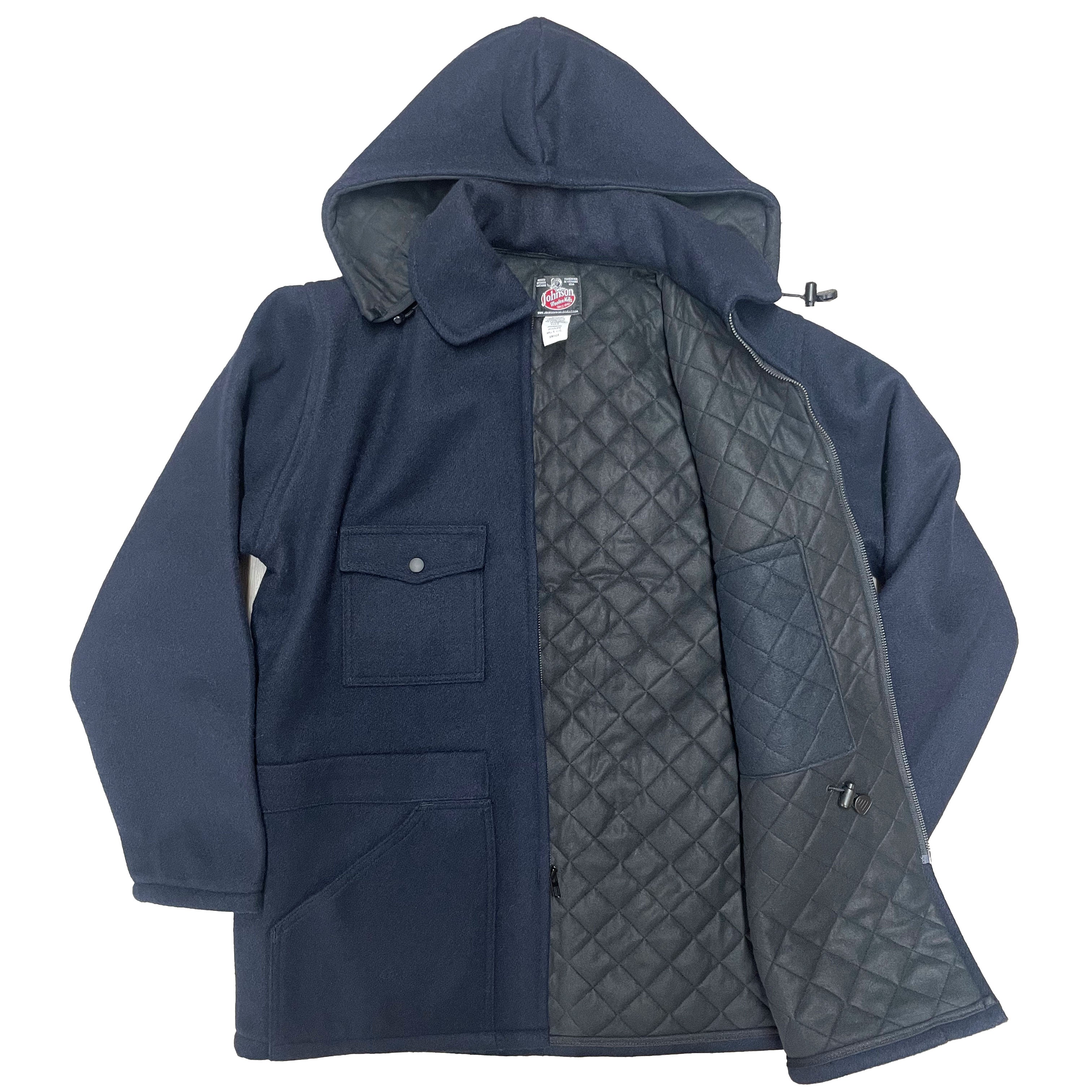 Men's Lined Wool Jacket with Detachable Hood – Johnson Woolen Mills