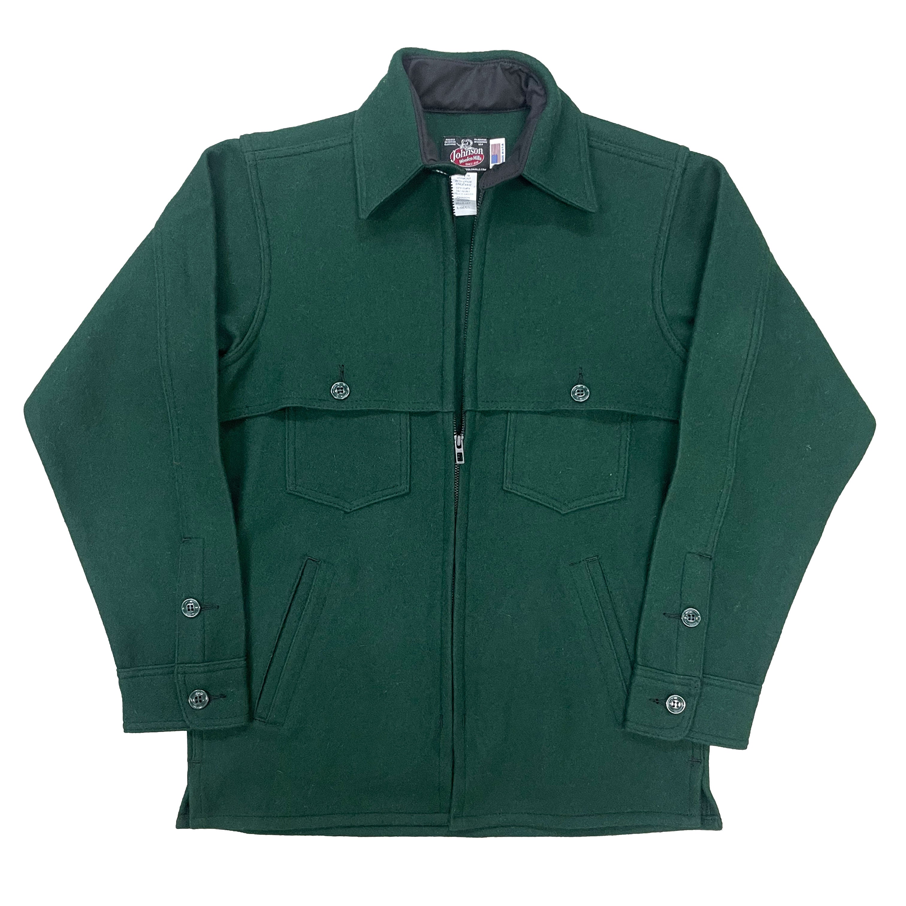 Double Cape Jac Shirt Spruce Green Johnson Woolen Mills