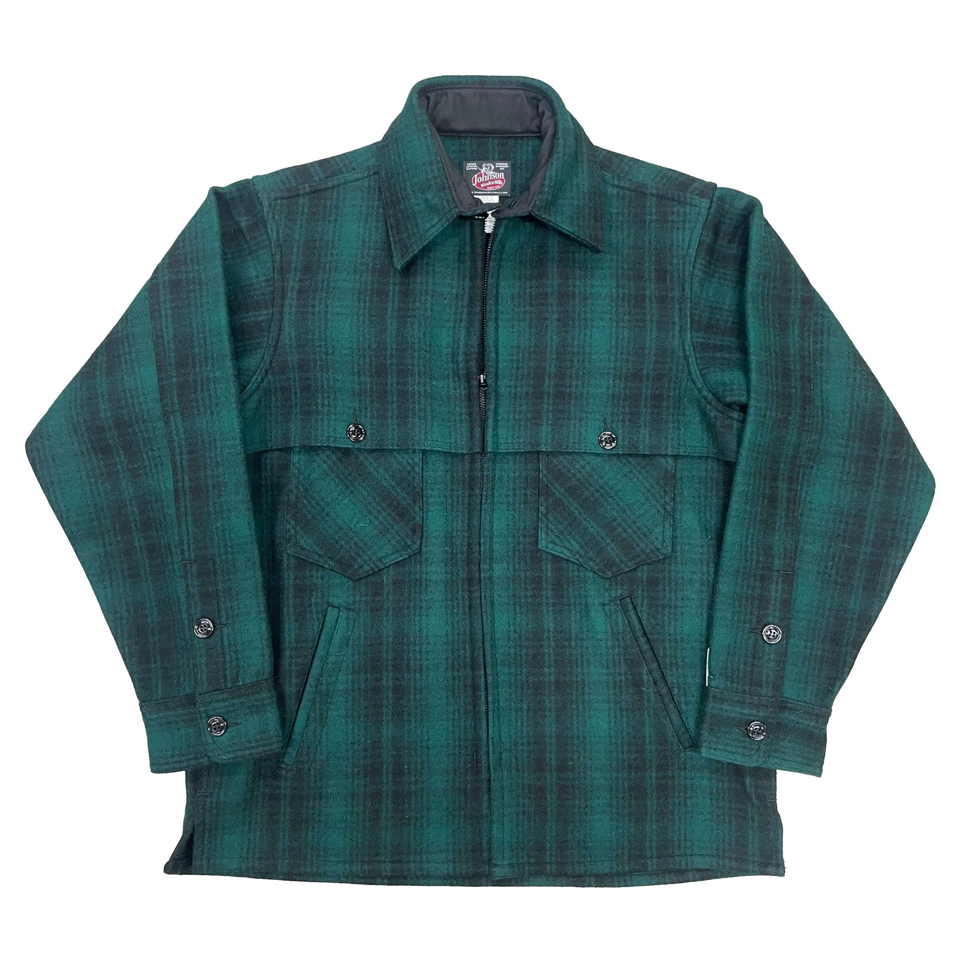 Double Cape Jac Shirt - Green Black Muted Plaid – Johnson Woolen Mills