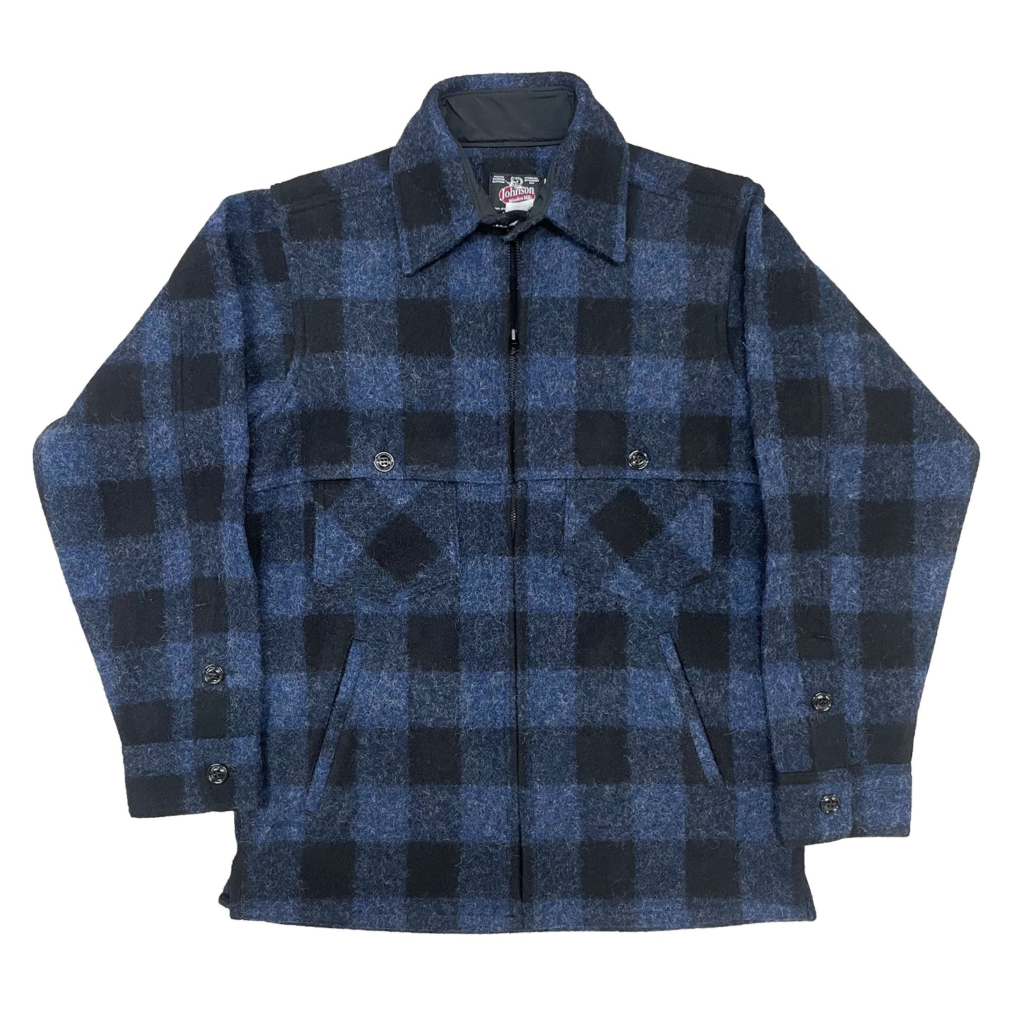 Double Cape Jac Shirt - Denim Blue Black – Johnson Woolen Mills