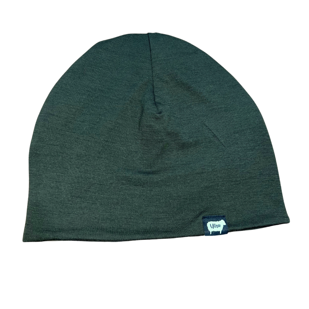 100% Merino Wool Beanie Green