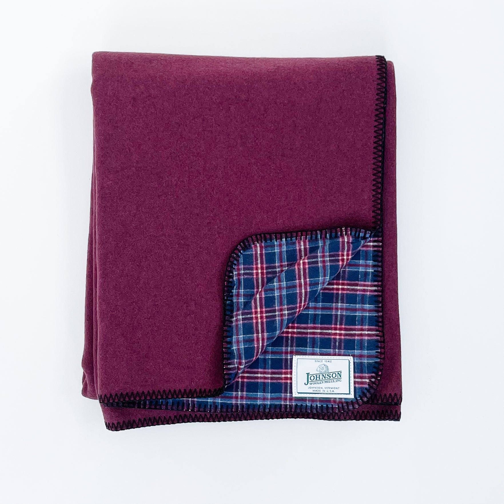 Flannel Lined Wool Throw Purple