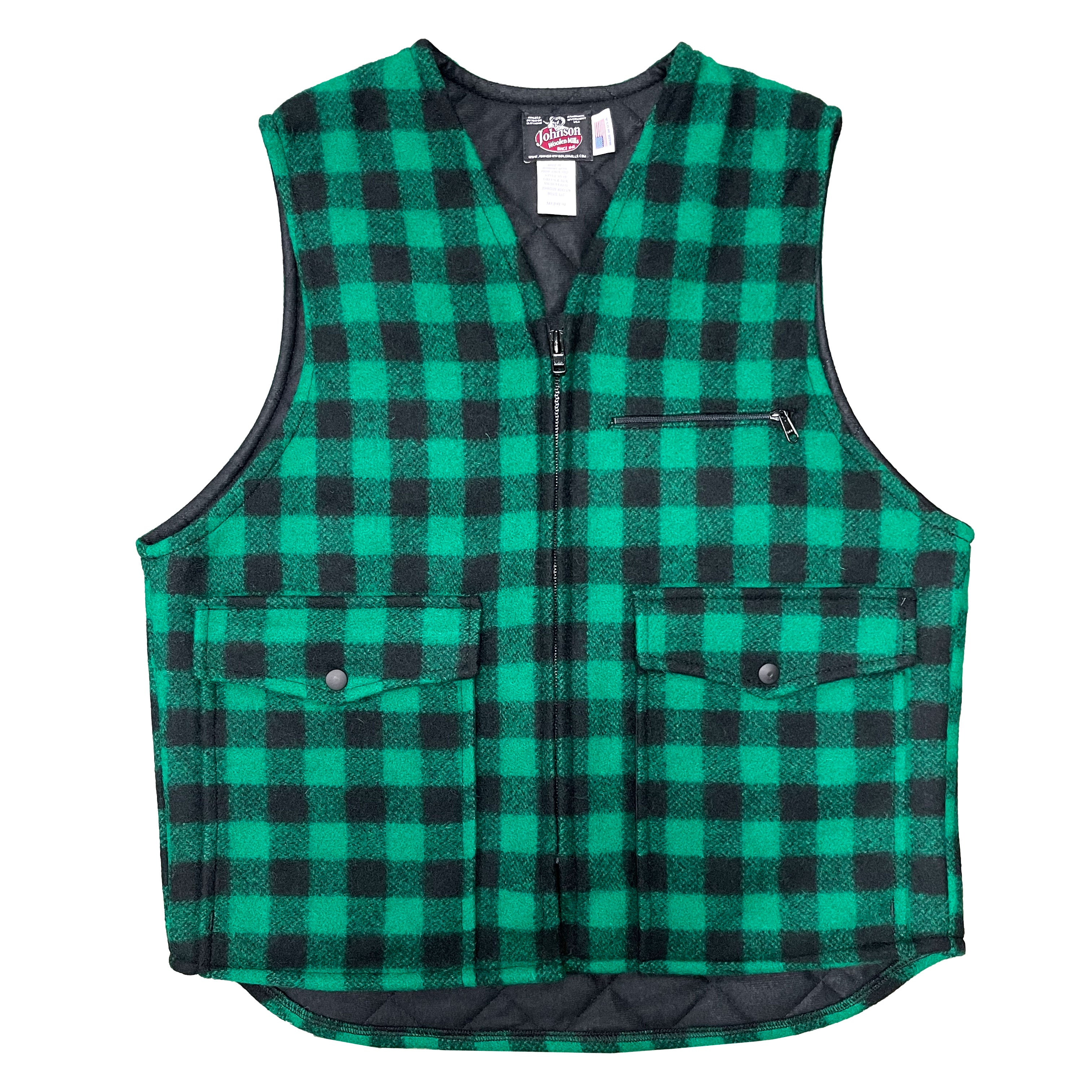 Vintage wool vest deals Buffalo Mens womens unisex wool blend vest Lumberjack vest Big