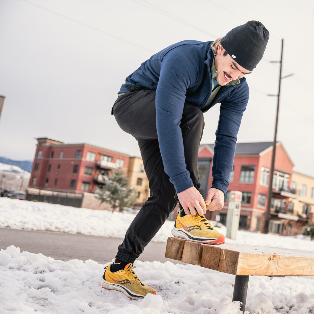 100% Merino Wool Beanie on male model