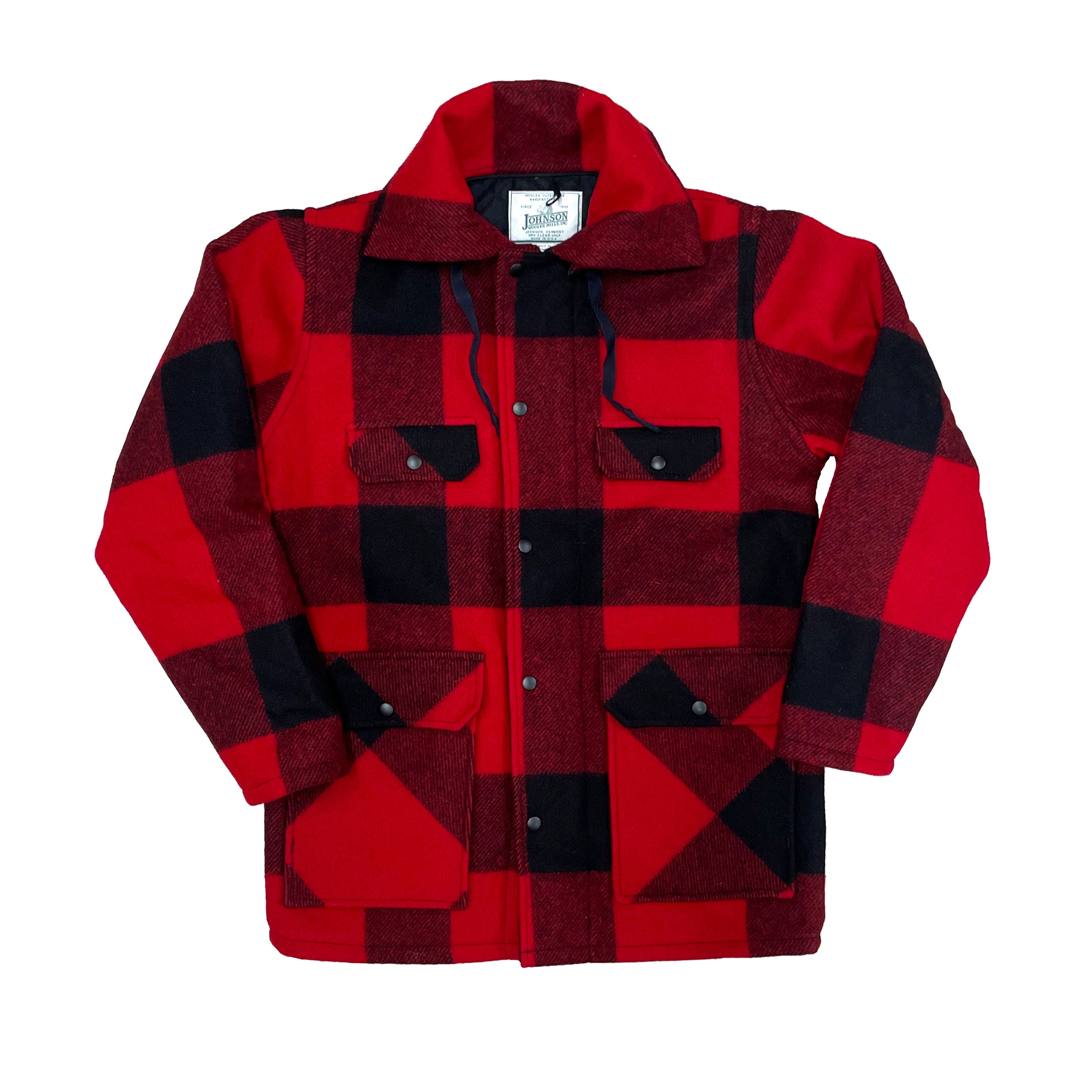 Red and black online hunting jacket