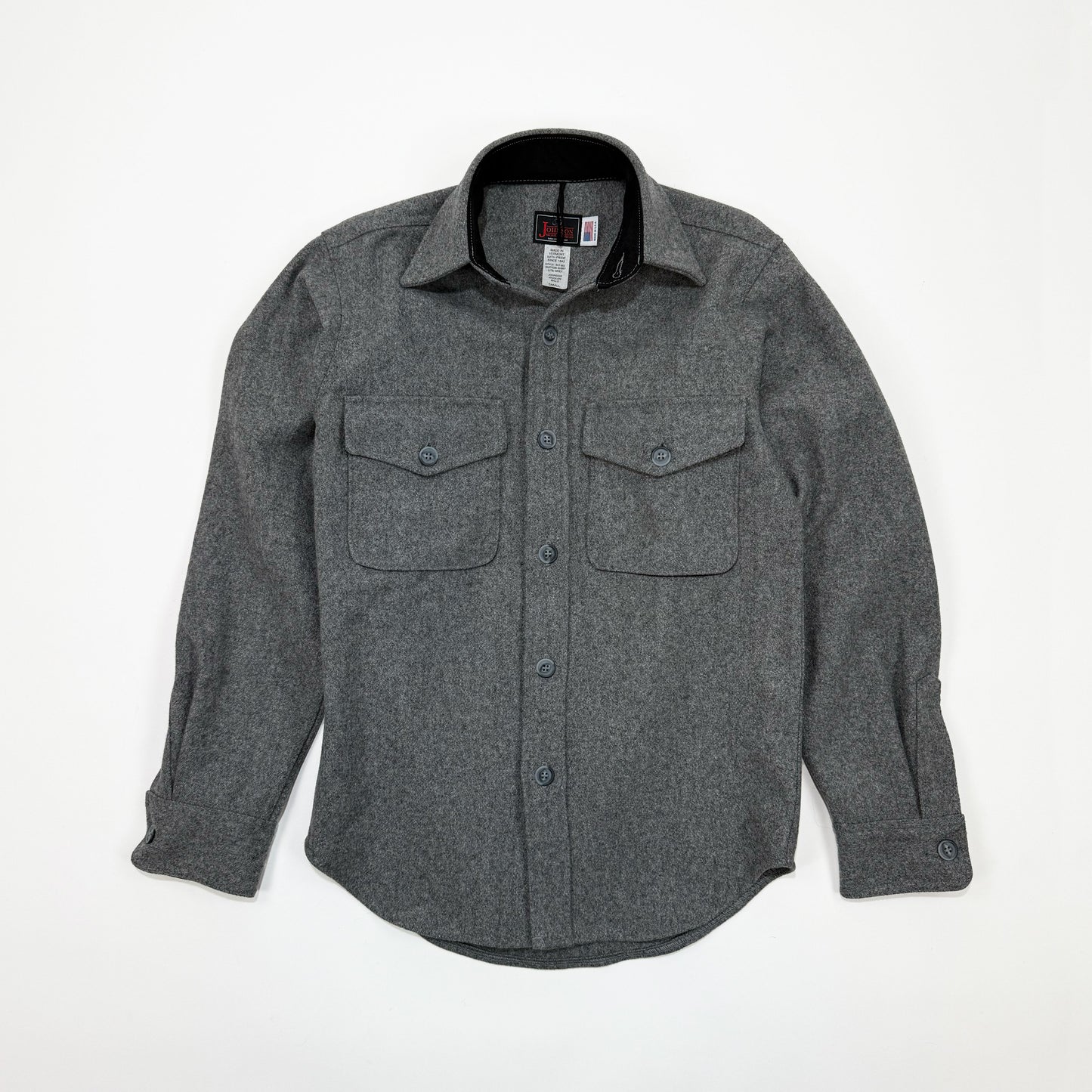 Gray Wool Button Down Shirt