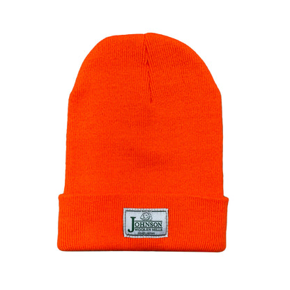 Orange beanie with White label