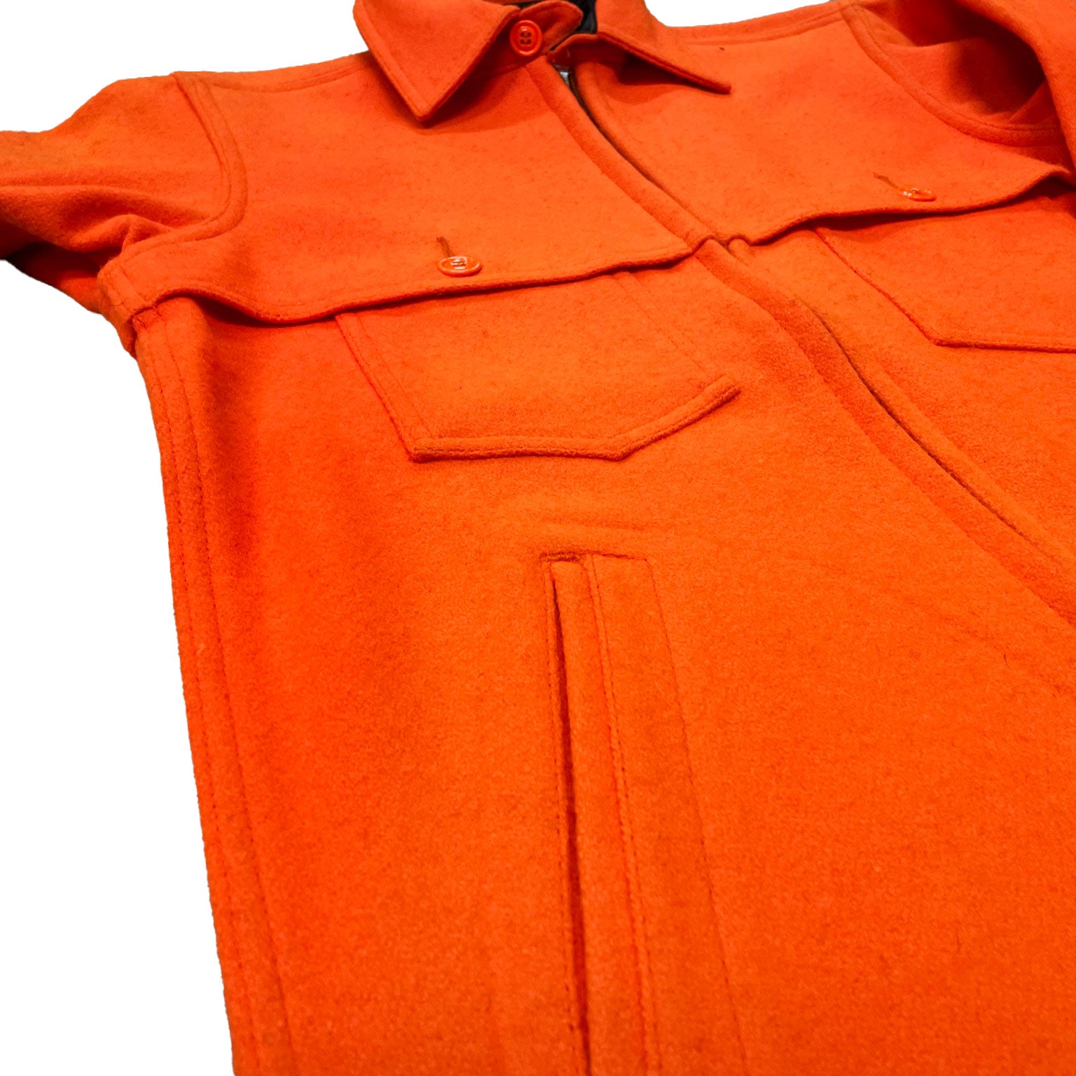 Double Cape Jac Shirt Blaze Orange 100 Wool Johnson Woolen Mills