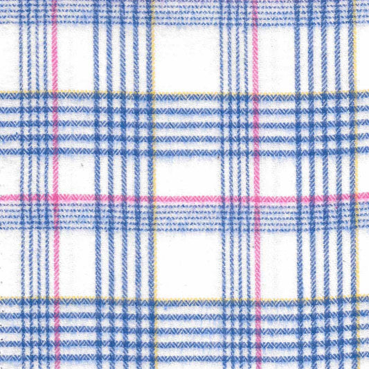 Green Mountain Flannel squares, Cotton candy, blue/white/pink stripes front view