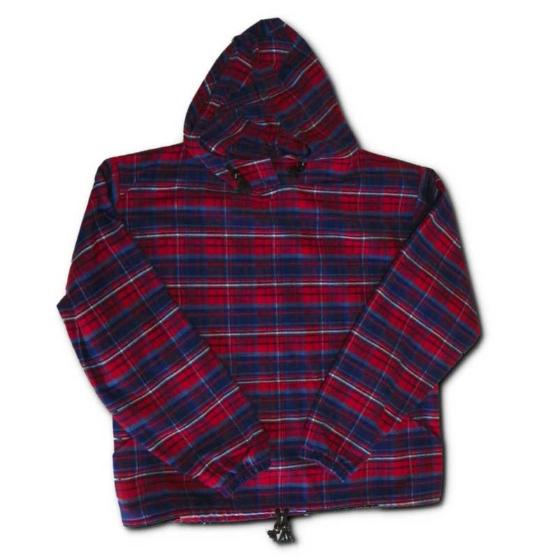 Red and discount black flannel hoodie