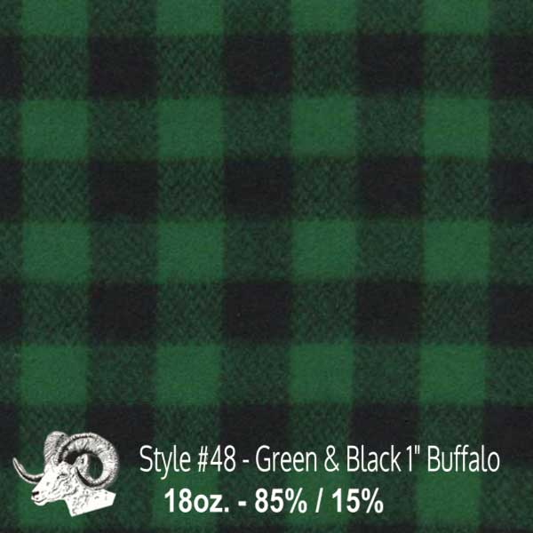 Wool Fabric By The Yard - 48 - Green & Black 1