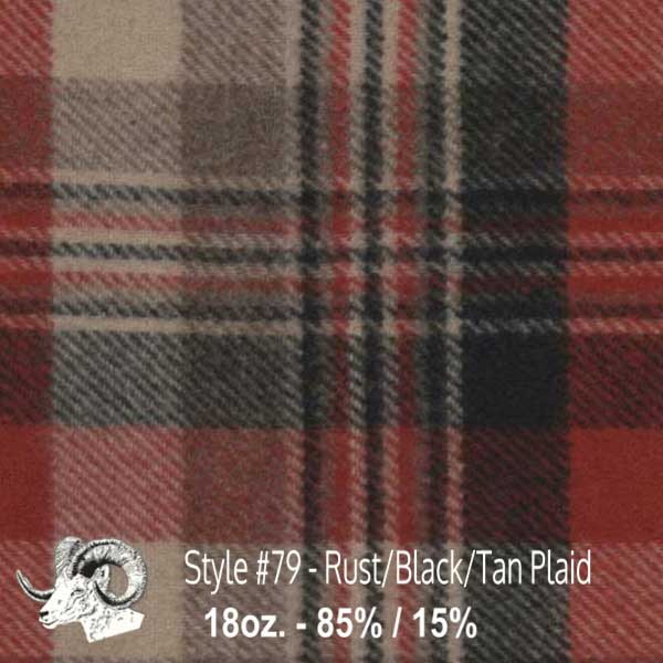 Wool Swatch - 79 - Rust, Black, & Tan Plaid – Johnson Woolen Mills