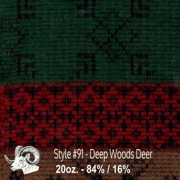 Johnson Woolen Mills swatch - green, brown, wine print