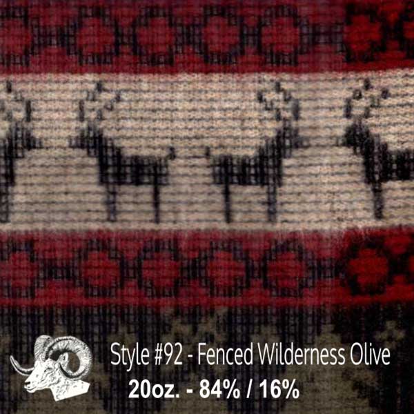 Johnson Woolen Mills swatch - olive, wine, tan wilderness (deer) print 