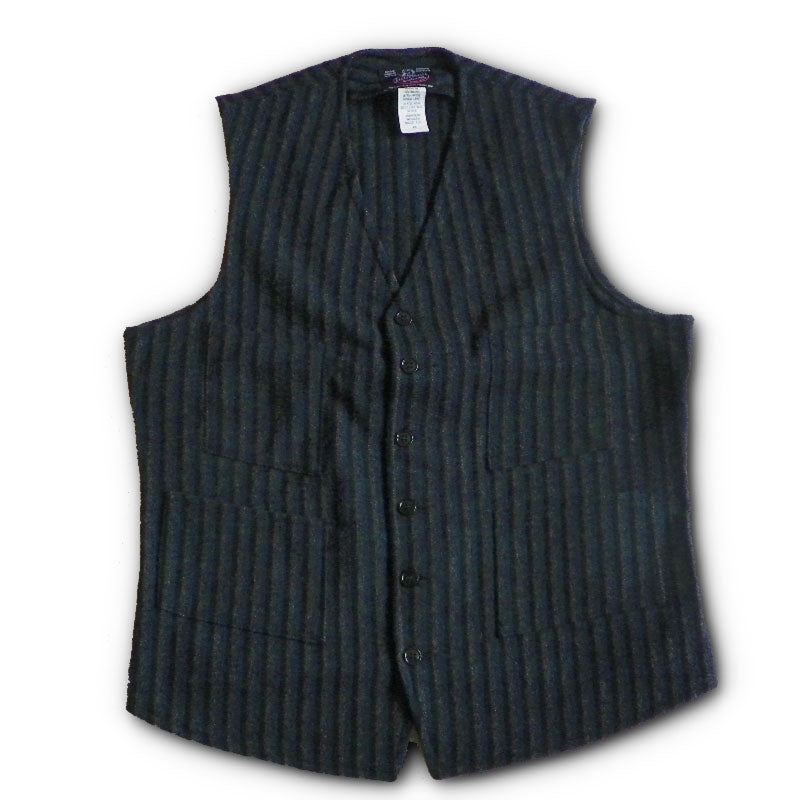 Vintage Johnson Woolen Mills Made In Usa Black Grey Herringbone 2024 Wool Vest Large